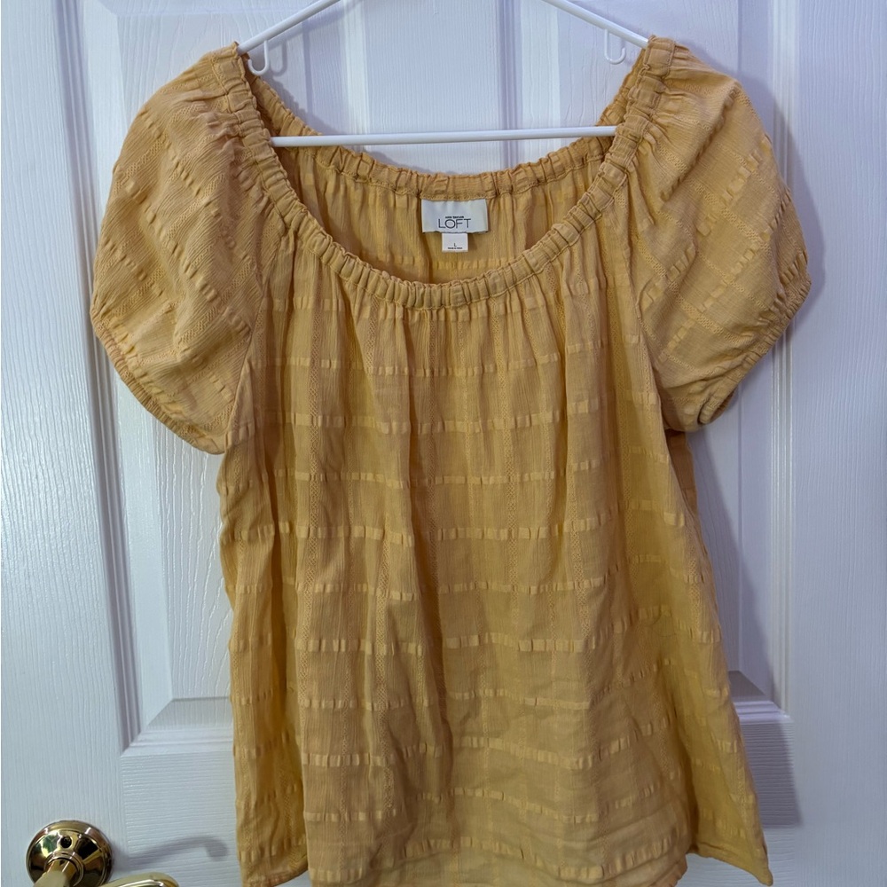 LOFT Mustard Textured Blouse